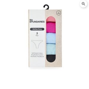 No Boundaries Colorful Mid-Rise Thong Set Size M(8-10)